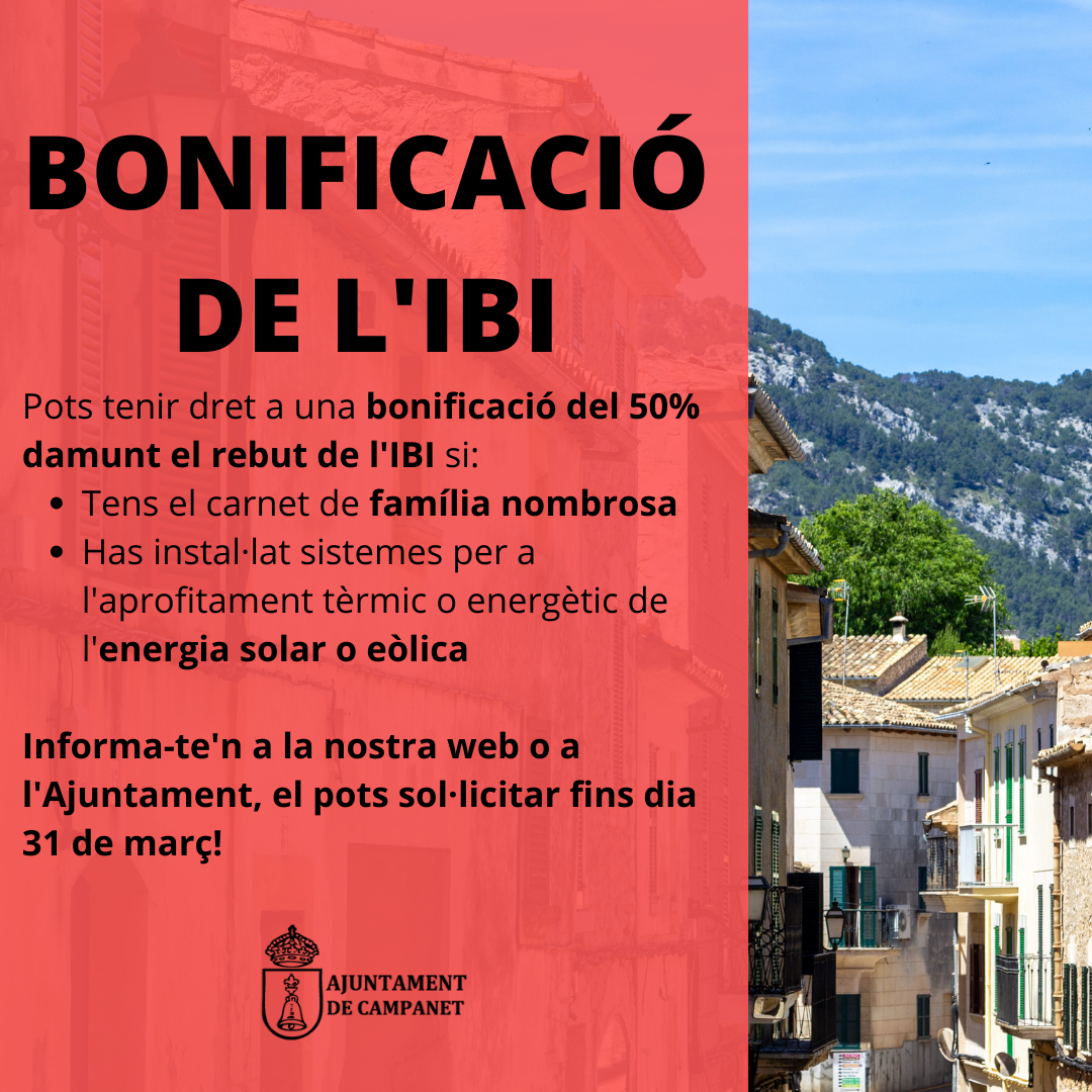 CARTELL BONIFICACIÓ IBI