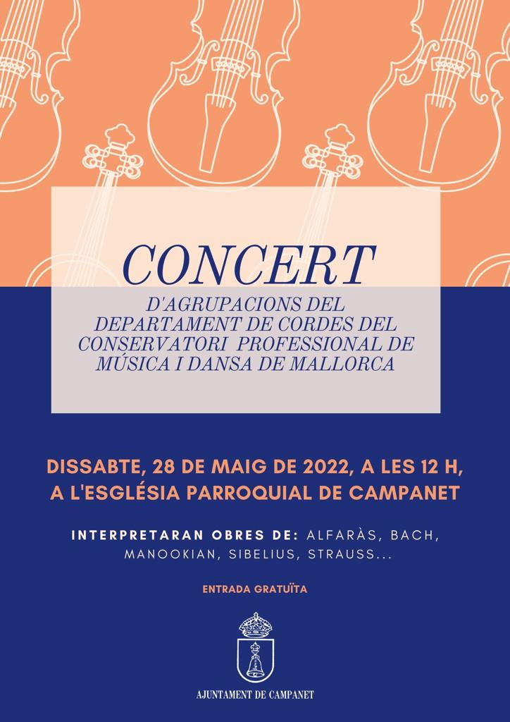 CONCERT D'AGRUPACIONS DEL DEPARTAMENT DE CORDES DEL CONSERVATORI PROFESSIONAL DE MÚSICA I DANSA DE MALLORCA