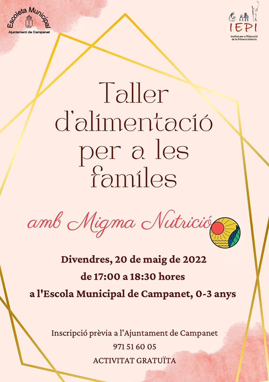 Taller d'alimentació per a les famílies