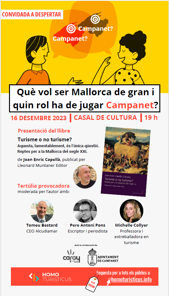 Presentació del llibre "Turisme o no turisme" de Joan Enric Capellà