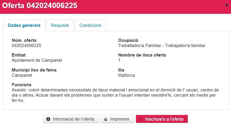 oferta feina
