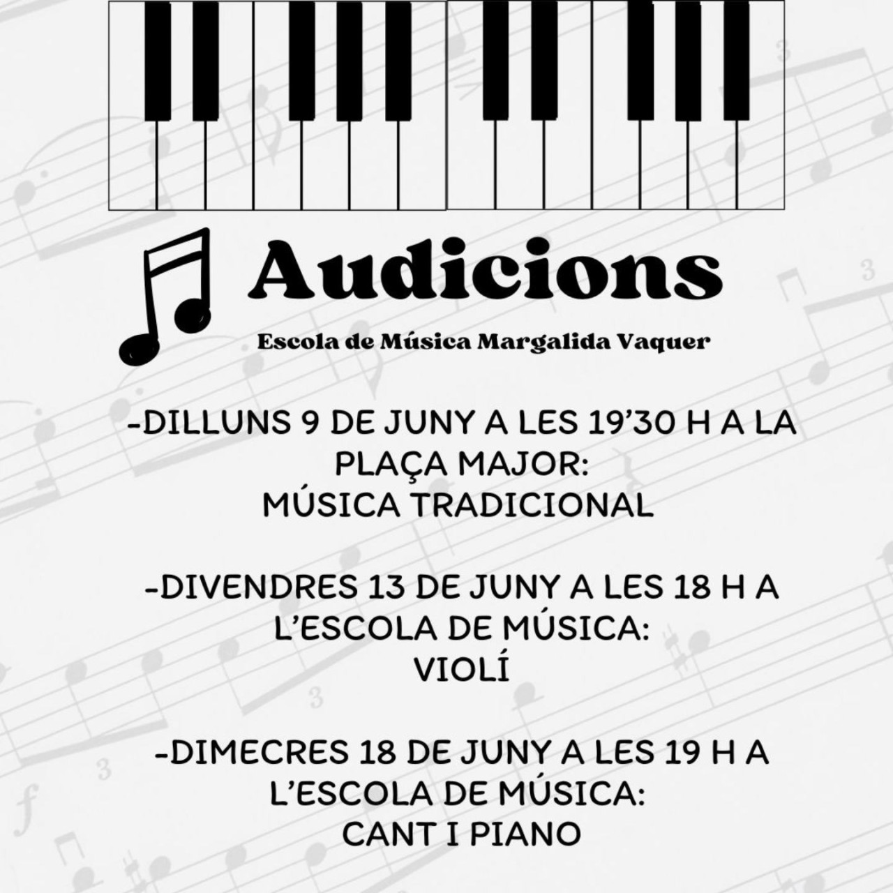 Audicions Escola de Música