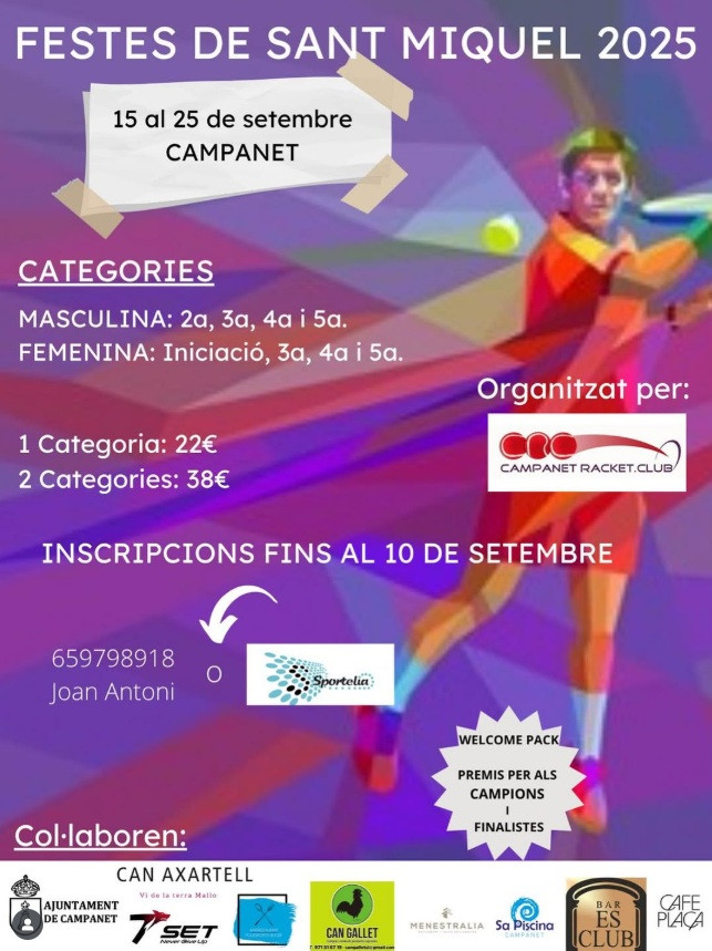 TORNEIG DE PÀDEL FESTES DE SANT MIQUEL 2025