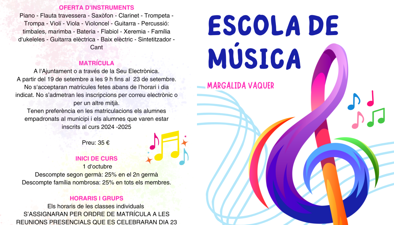 Díptic Escola de Música 2025-2026