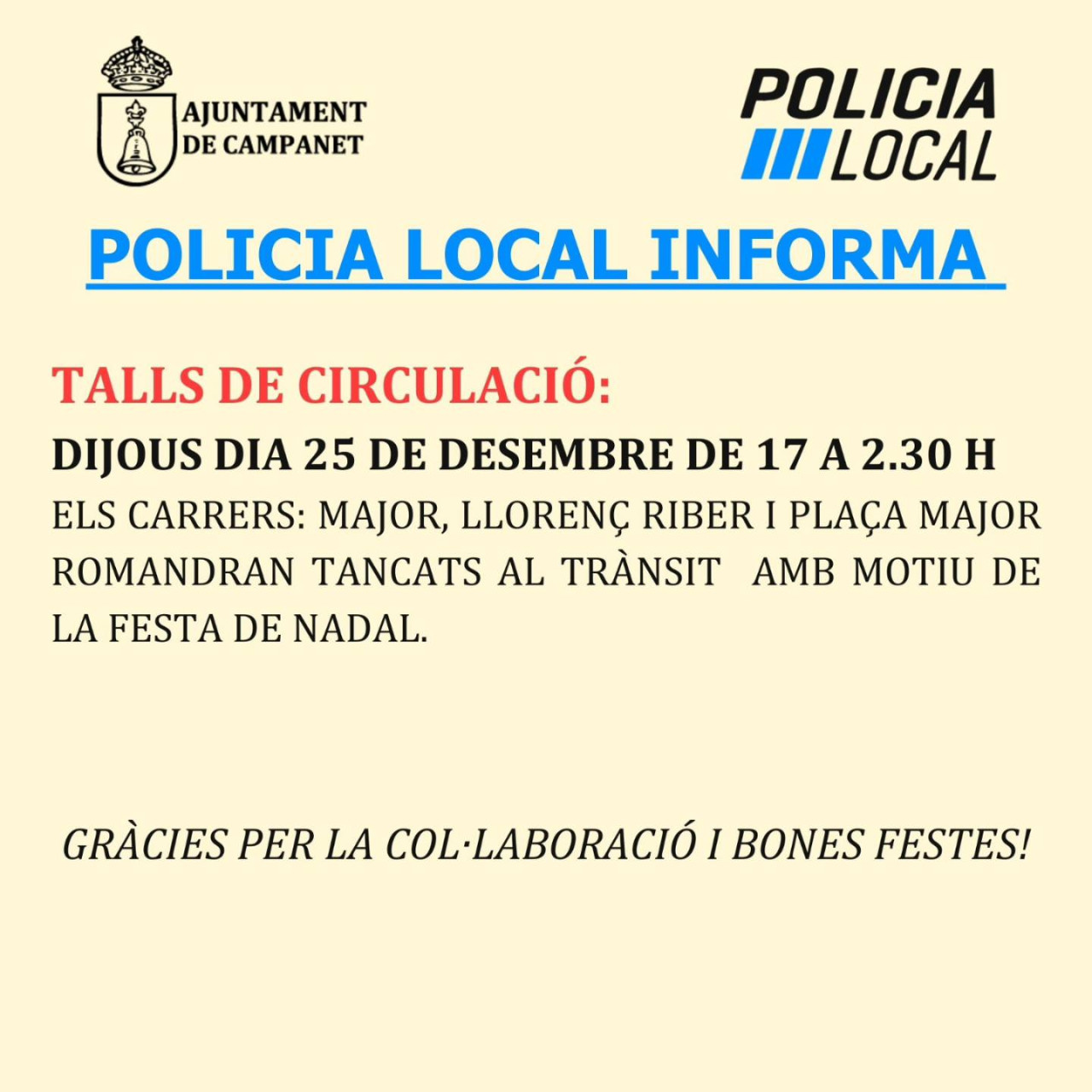 TALLS DE CIRCULACIÓ