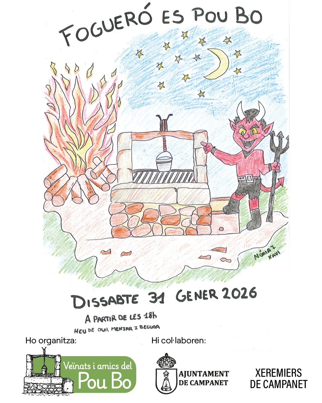Encesa fogueró i crema del ninot